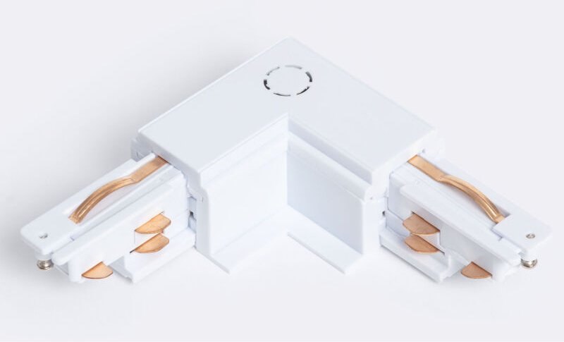 Ledkia - Verbinder 'Left Side' Typ l für 3-Phasenstromschiene dali Track Einbau Aluminium Weiß