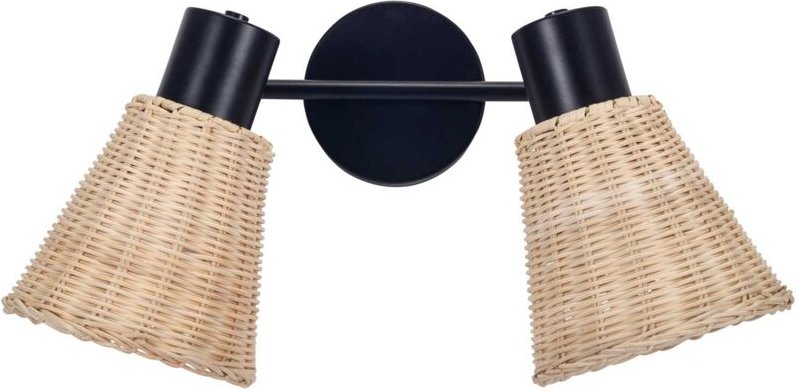 Doppelte Deckenleuchte Nature in Schwarz für E27-Leuchtmittel