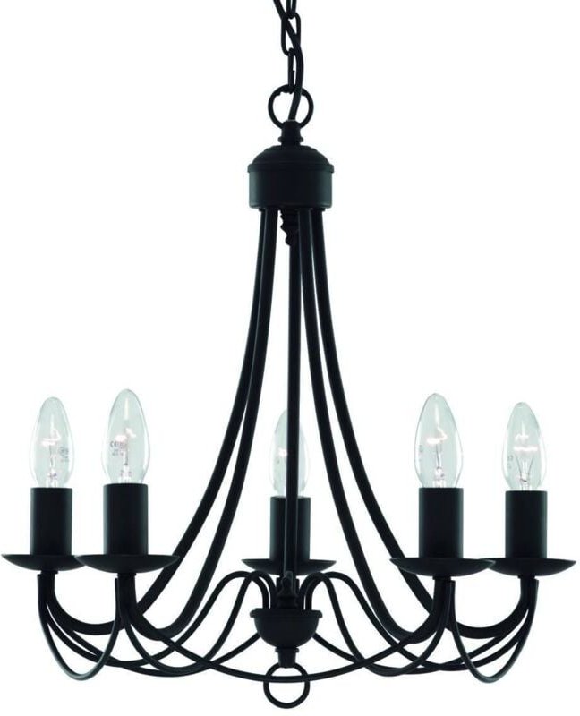 Searchlight Maypole - 5 Light Multi Arm Deckenanhänger Schwarz, E14