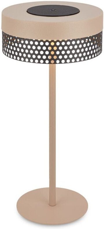Briloner Booha led Tischlampe kabellos IP44, Dimmbar, Touch, Akku, Spritzwasserschutz, Beige-Anthrazit, Ø16 x 35 cm