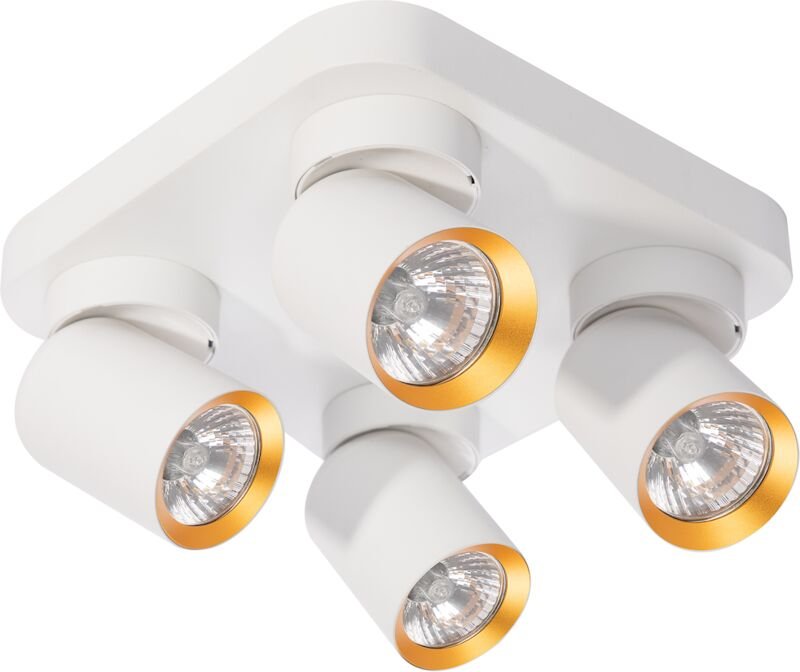 Deckenleuchte Andy 4xGU10 Quadratisch Weiß + Gold