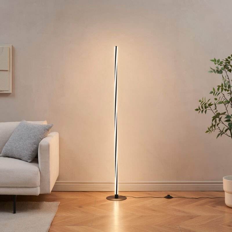 Schwarze dimmbare LED-Stehleuchte moderne Spirale 148 cm - Telvo