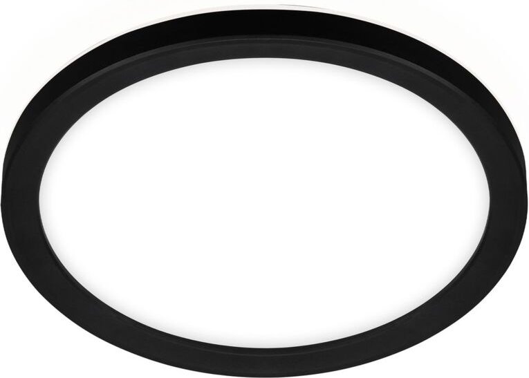 Briloner - Slim led Deckenleuchte Ø19 cm flach, 12W, 1400 lm, Neutralweiß, Backlight, Schwarz