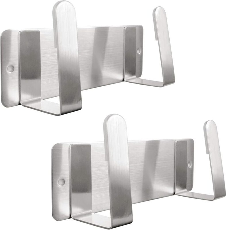 Topfdeckelhalter, 304 Edelstahl, Topfdeckel-Organizer, Wandmontage, 3M selbstklebend (Silber, 2er-Pack) - Csparkv