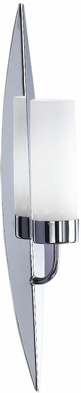 Wandleuchte Lampe Flurleuchte Treppenhauslampe Wohnzimmer, Glas Metall chrom silber klar, 1x E14 Fassung, HxLxA 50x7,5x1...