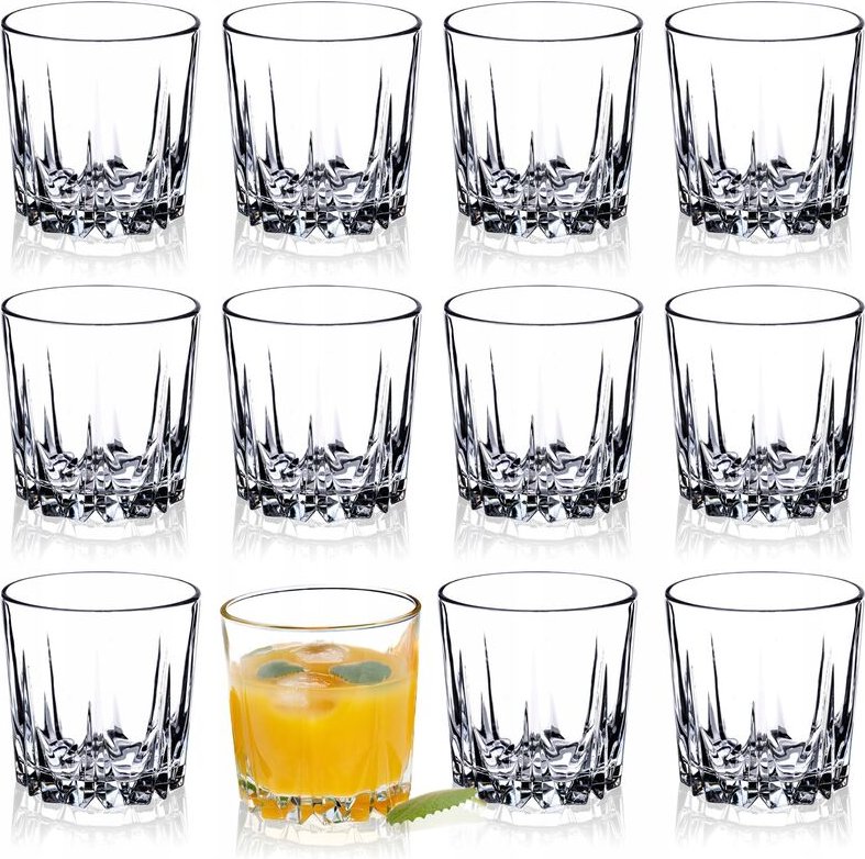 Trinkgläser aus hochwertigem Glas, Wassergläser, dickwandige Saftgläser, geriffelte Gläser für - Kadax