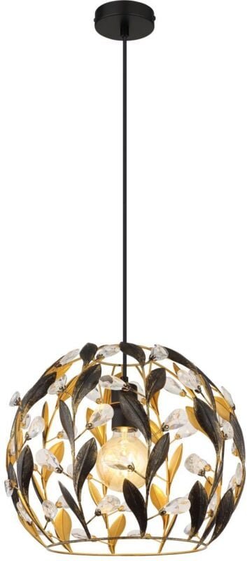 Globo Lighting - Hängeleuchte Pendellampe Esszimmerleuchte gold schwarz rund Deckenleuchte, Metall, 1 Flammig E27, d 40 ...
