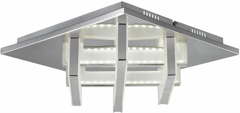 Deckenleuchte Chrom Wohnzimmerlampe led Deckenlampe Schlafzimmerleuchte, Acryl, 15W 1200lm neutralweiß, LxH 30 x 10 cm E...