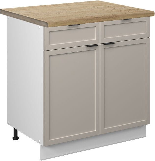 Küchenunterschrank Fame-Line, GrauBeige, 80 cm , AP Eiche, Vicco