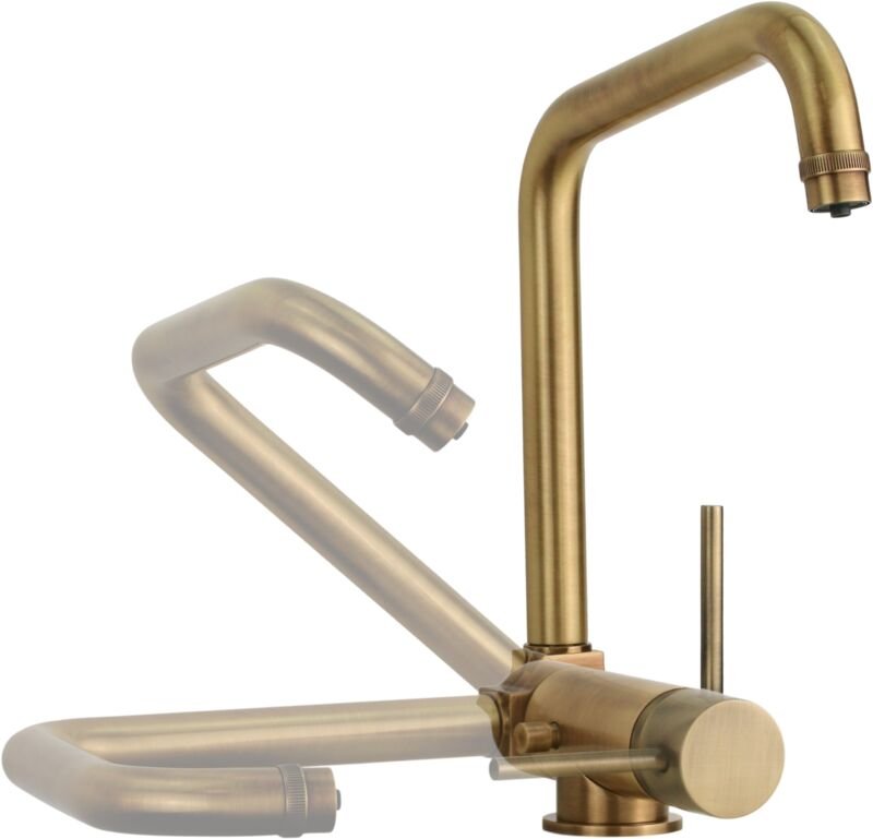 Küchenspülenmischer für gereinigtes Wasser 4-Wege-Klappauslauf in Bronzefarbe Pollini FILTRA 52000061300 Bronze