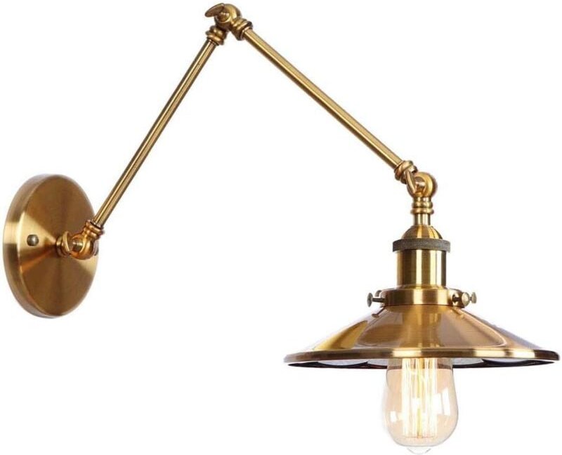 Industrielle Wandleuchte, ausziehbare Retro-Langarm-Wandlampe, Vintage-Metallspiegel-Frontleuchte, für Schlafzimmer, Flu...