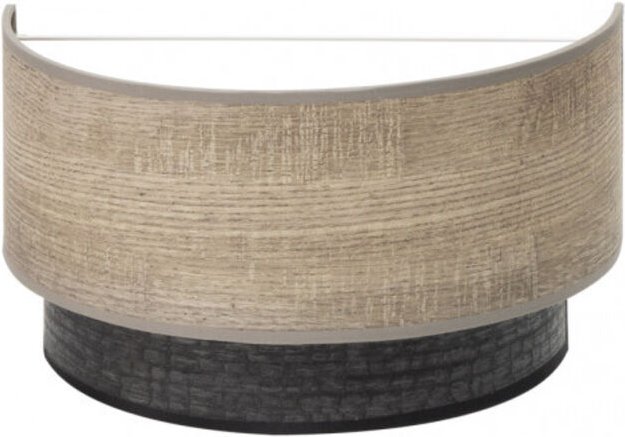 Wandleuchte E27 Modell Colet 1lit Schwarz/Holz Grau fabrilamp