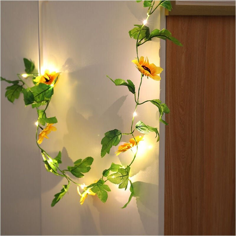 Kupferdraht Lichter, Rattan Blumen Lichter, Sonnenblumen Sonnenblumen Zimmer Dekor Lichter, Rattan Lichter