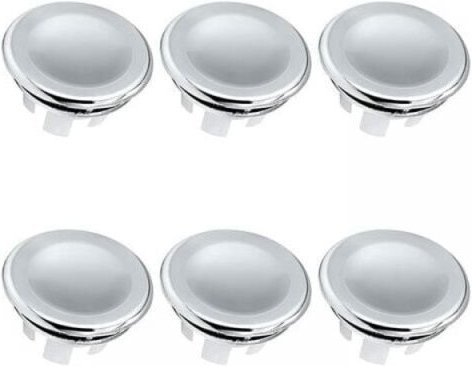 Set mit 6 Chrom-Überlaufstopfen für Küche, Badezimmer, Waschbecken, Überlauf, Überlaufabdeckung für Badezimmer, Küche