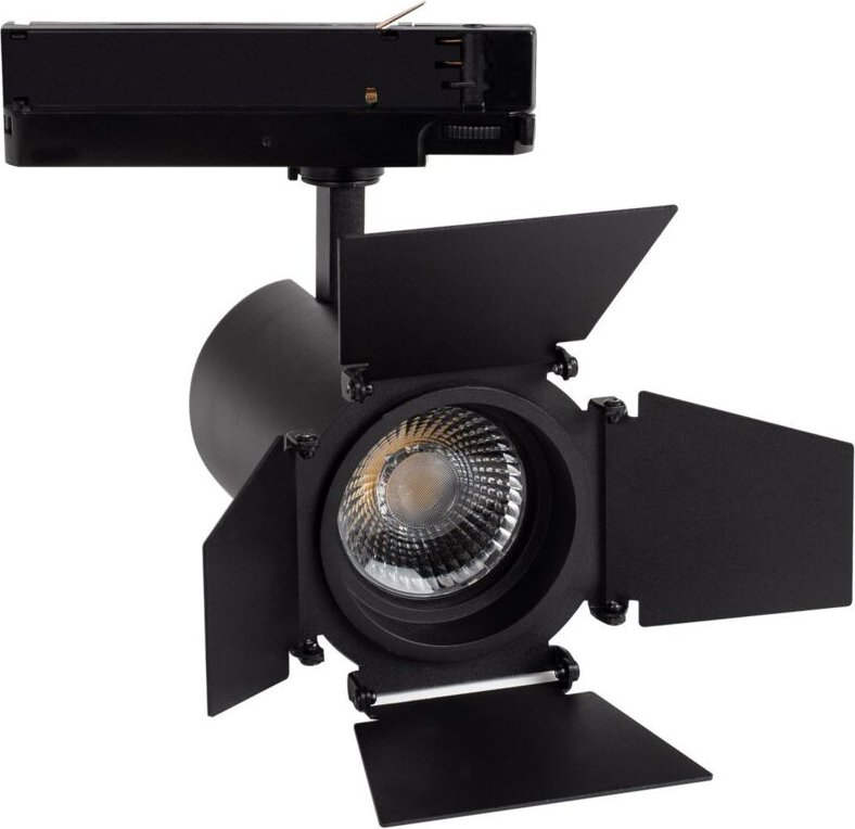 Efectoled - 3-Phasenstromschiene LED-Strahler 40W Fasano Cinema Dimmbar Schwarz 4000K Neutralweiß