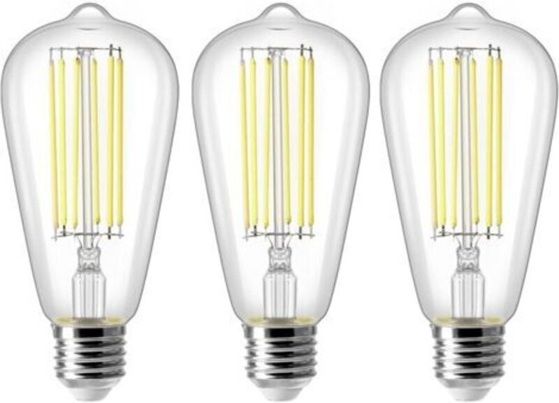 8W E27 ST64 LED Lampe, Vintage Edison, ersetzt 80W, Kaltweiß 6500K, 800lm, 3er-Set