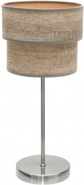 Doppel-Tischleuchte smile 1xe14 nickel/holzgrau 44x18x18 cm