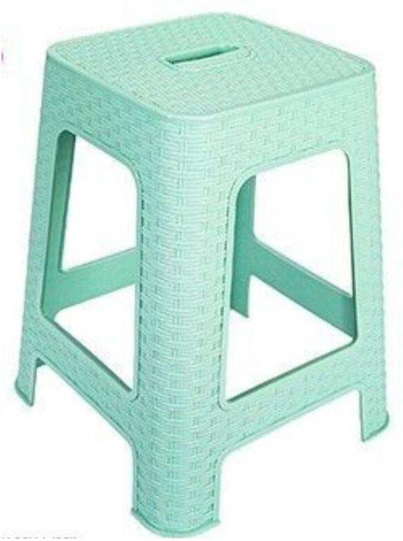 Trade Shop Traesio - Trade Shop - hocker aus kunststoff-rattan wassergrün h 45,5 cm stuhleinrichtungszubehör -