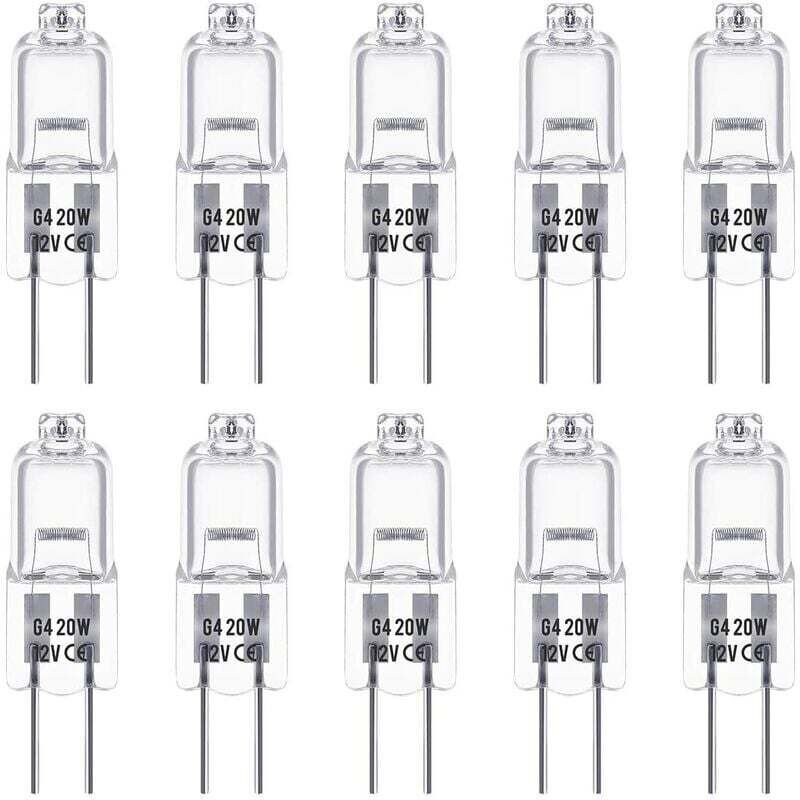 G4-Halogenlampen, 12 V, 20 W, Stiftsockel, warmweiß (3000 K), 350 lm, dimmbar, Niedervolt-Halogenlampe, klare Kapsellamp...