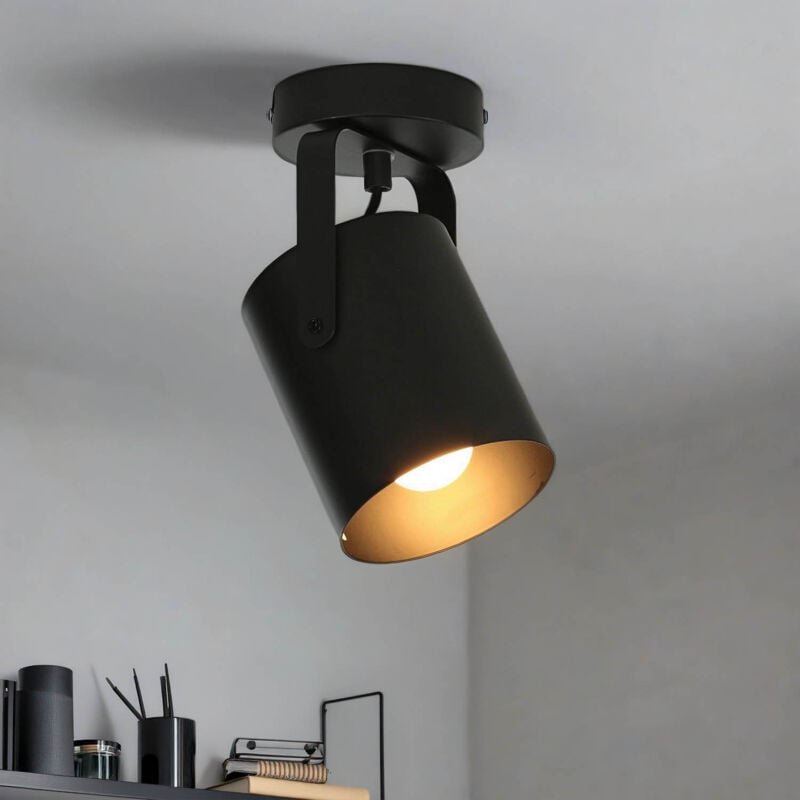 Licht-erlebnisse - Wandlampe E27 Schwarz Metall Modern Wandleuchte Küche