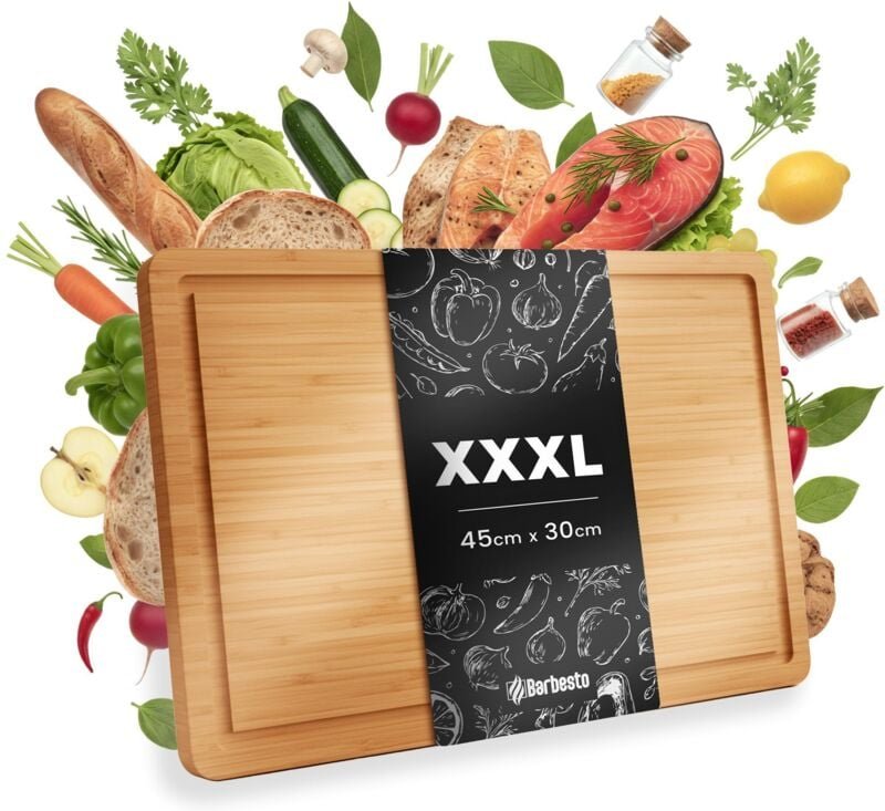 Schneidebrett aus Bambus XXXL 45 x 30 cm 45x30 cm