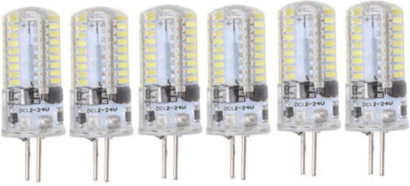 6er-Pack GY6.35 LED-Lampen, 5 W, 12 V Wechselstrom, warmweiß (2700–3000 K), kaltweiß (6000–6500 K), 500 lm, 72 LEDs, für...
