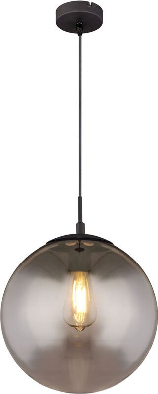 Hängeleuchte - Blama - schwarz - glas rauchglas - ø 30cm - Globo
