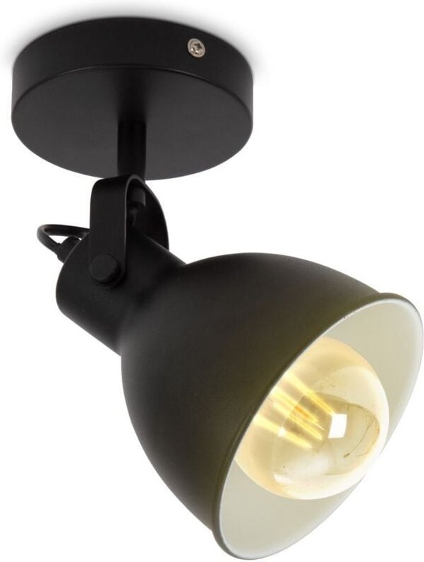 B.k.licht - Wandlampe - schwenkbar, retro, E27 Fassung, max. 10W, schwarz