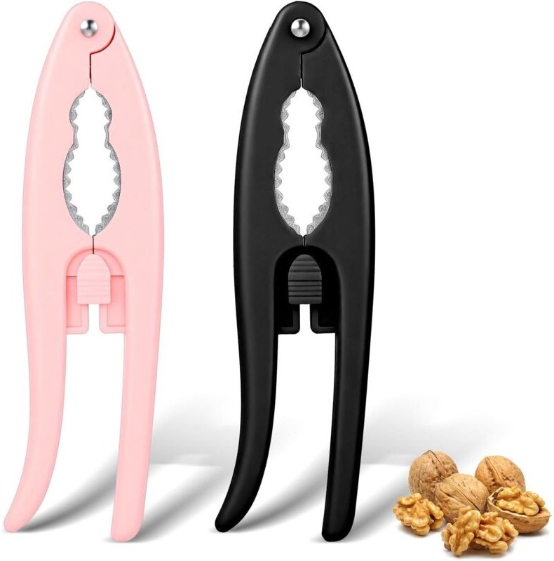 Set mit 2 multifunktionalen Nussknackern mit ergonomischen Griffen – Robust – Nussknacker – Für Walnüsse, Haselnüsse, Pi...