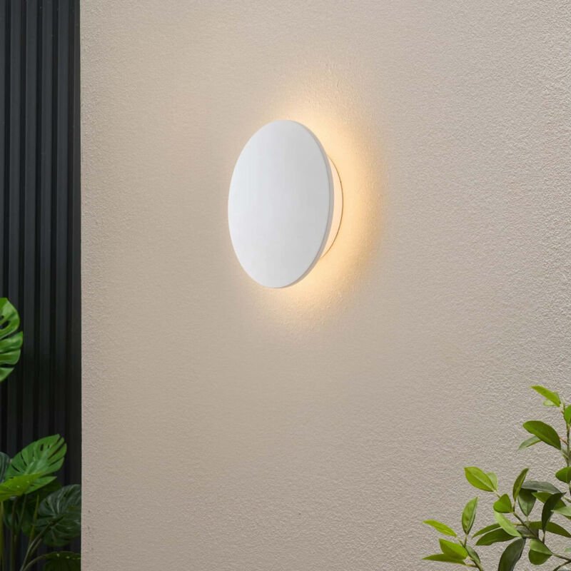 Große moderne weiße LED-Wandleuchte 30 cm IP54 - Lunar