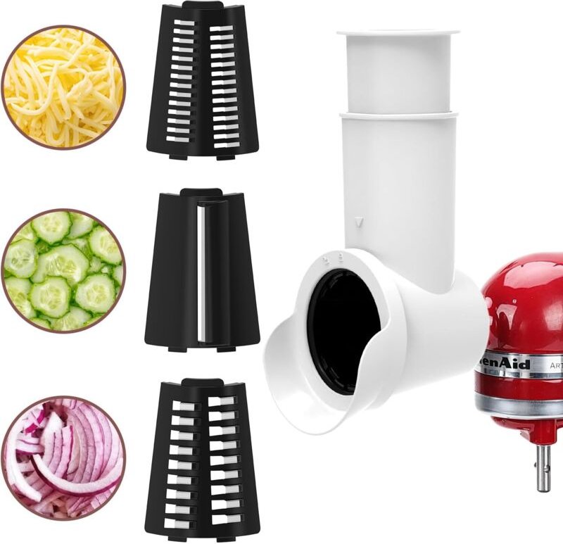 Zubehör für KitchenAid Küchenmaschinen: Schneide-/Reibeaufsatz, Käsereibe, Gemüseschneider mit 3 Klingen, spülmaschinenf...