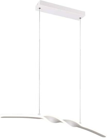 Hängeleuchte LED Wohnzimmer Deckenlampe Metall weiß matt höhenverstellbar H150cm
