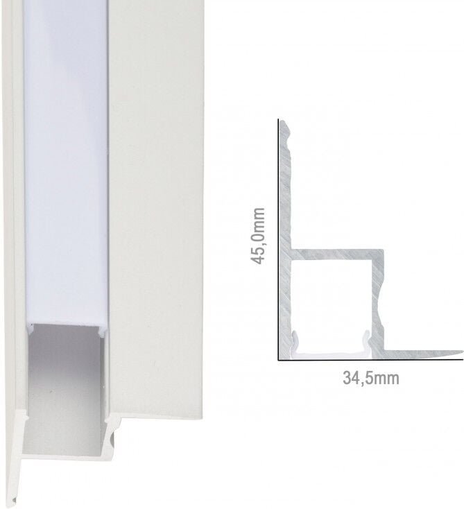 Profil Aluminium Für LED -Streifen Installation Decken Diffusor Milchig x 1M