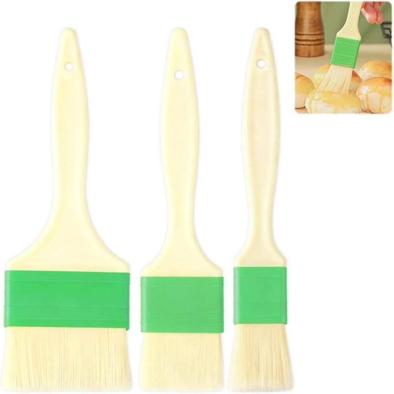 3-teiliges Küchenpinsel-Set, professioneller Backpinsel, Küchenpinsel, Silikon-Küchenpinsel, Backpinsel für Grill, Kuche...