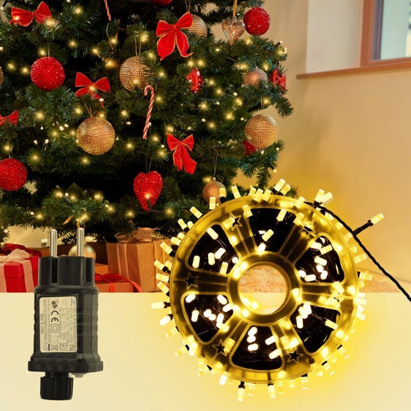 LED Lichterkette 32M 200er LED, 8 Modi, Timer und Memory, Warmweiß Weihnachtsbaum Christbaumbeleuchtung Außen