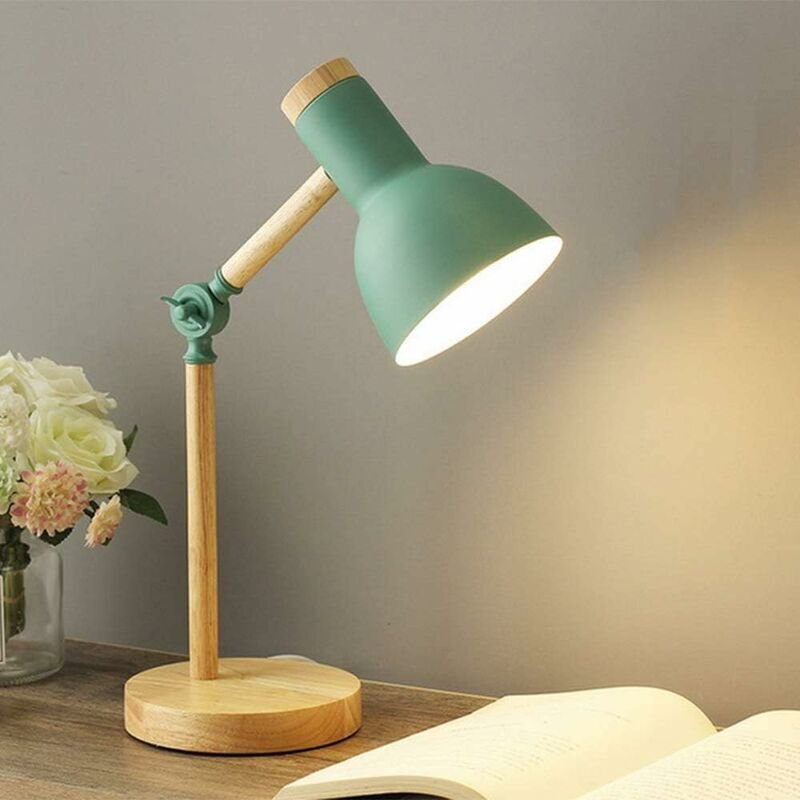 Nordische moderne Tischlampe Augenschutz Schlafzimmer Nachttischlampe Einstellbare Industrielle Schreibtischlampe E27 Na...