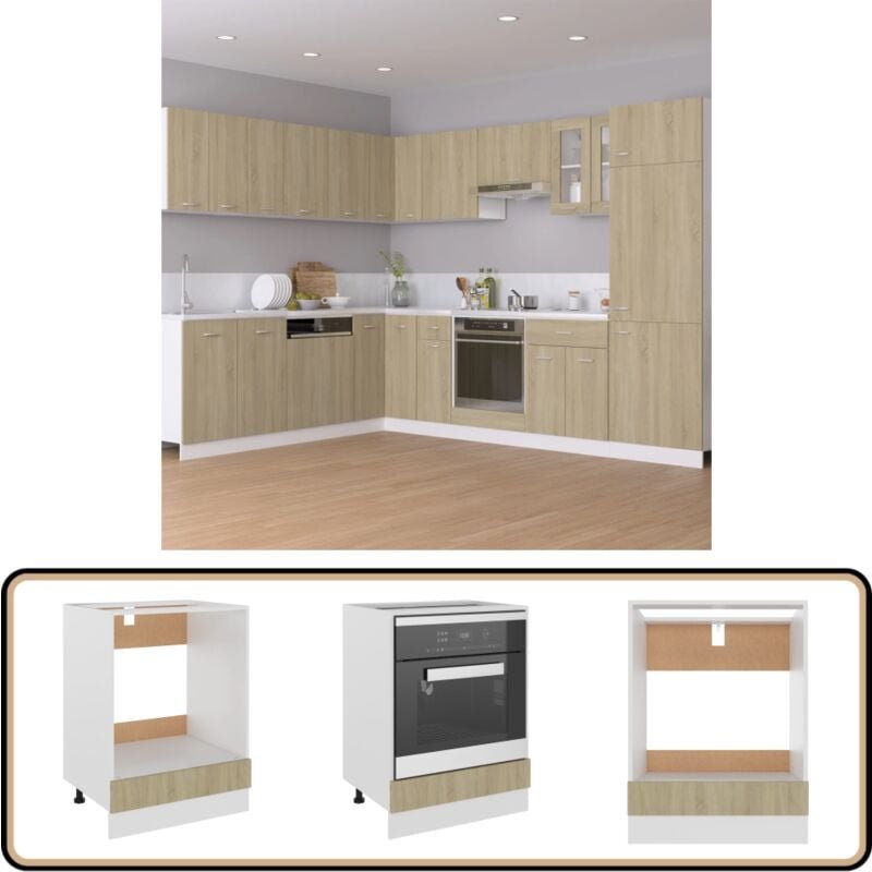 Herdumbauschrank Lyon Sonoma-Eiche 60x46x81,5 cm Holzwerkstoff Vidaxl