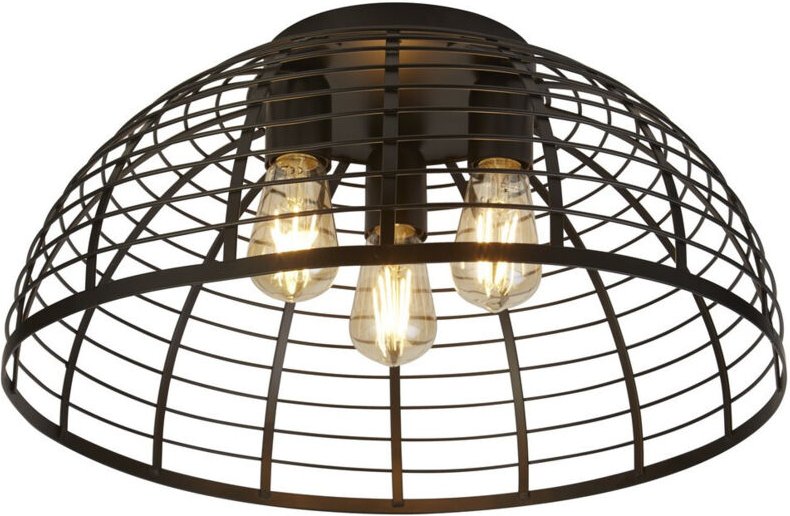 Searchlight - Vision Cage 3 Light Flush Mattschwarzes Metall