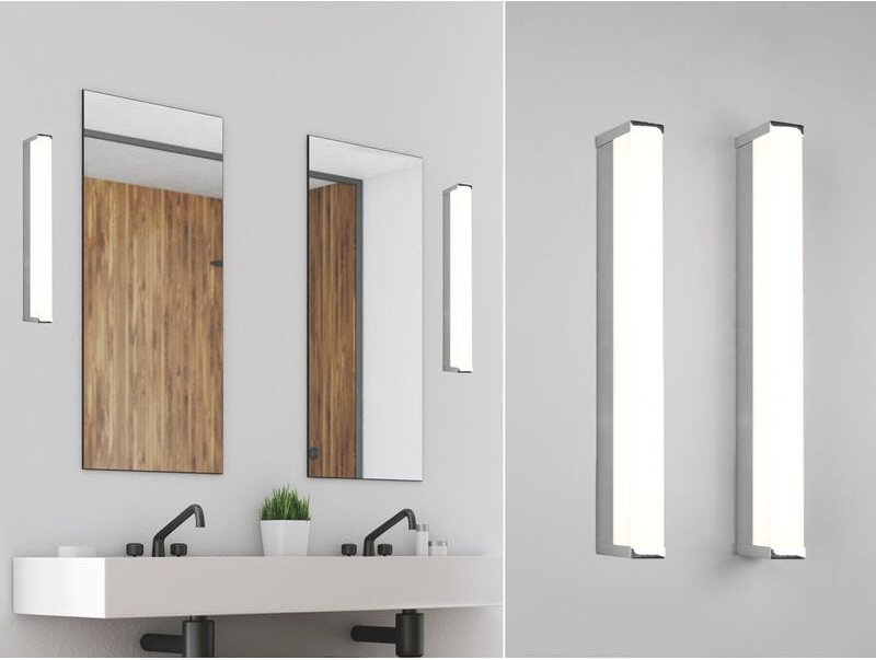 LED Badezimmer Wandleuchten 2er Set in Chrom - Spiegelleuchten, Breite 42,5cm