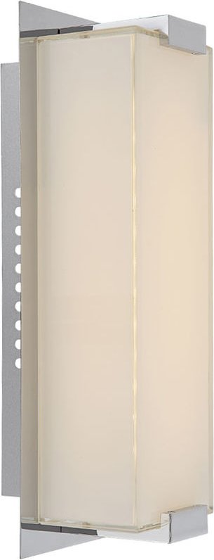 Wandleuchte led Flurlampe Treppenhausleuchte Chrom Wandlampe Schlafzimmer, Glas satiniert. 6W 470lm warmweiß, BxH 11x28 ...