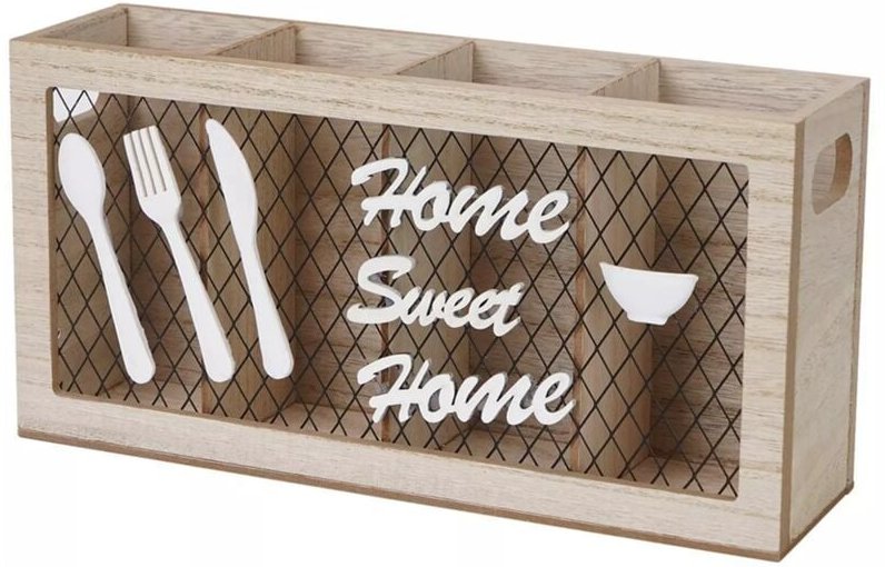 Holz Utensilienhalter Küchenzubehör Besteck Organizer für Gabel Löffel und Home a