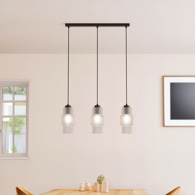 Home Deluxe - Hängeleuchte aus Glas yuki - Transparent Hängeleuchte, Pendelleuchte, Design Hängeleuchte