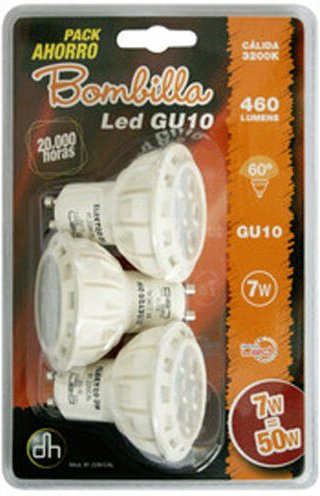 Electro Dh - Set 3 LED-Glühbirnen GU10. 7W. Tageslicht 81.228/DIA 8430552147410