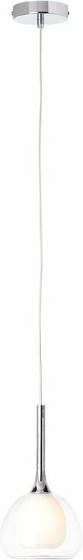 Lampe Hadan Pendelleuchte 10cm chrom/weiß-transparent 1x D45, E14, 40W, geeignet für Tropfenlampen (nicht enthalten) In ...