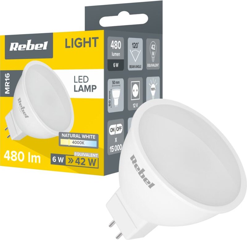 Rebel 6W MR16 4000K 12V LED-Lampe
