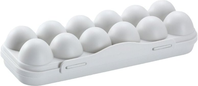 BEBUSINGOTO Eierablage mit 12 Fächern für den Kühlschrank, Aufbewahrungsbox für Hühnereier, Aufbewahrungsbehälter für Hü...