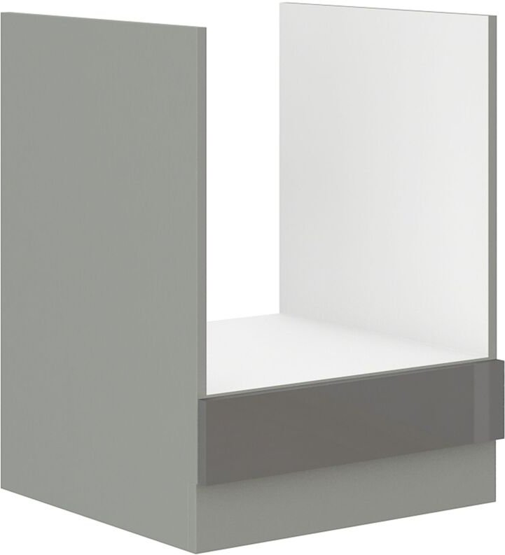 Herd Unterschrank 60 cm Hochglanz Grau Küchenzeile Küchenblock Küche Grey Bianca