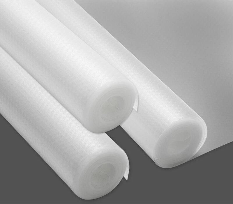 Randaco 3er Set Schubladenmatte Einlegeböden Regale Antirutschmatte zuschneidbar 500 x 45cm,Transparentes Weiß