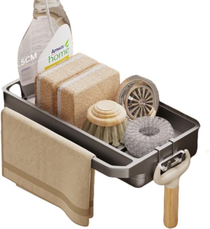 Bluedeer - Spülbecken Organizer Hängend Ohne Bohren Abnehmbar Schwammhalter 26 cm