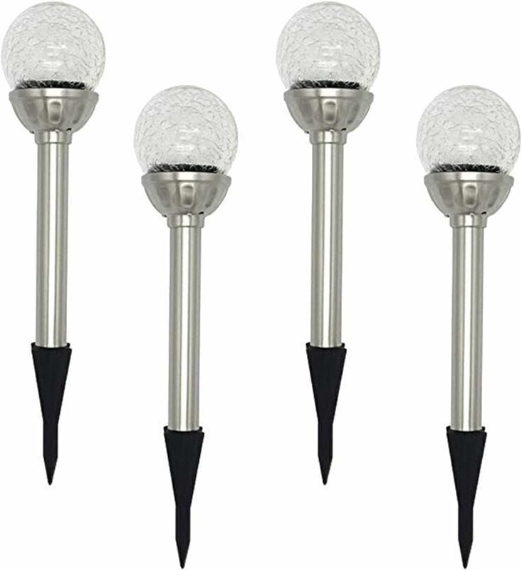 Garten-Solarleuchte für den Außenbereich, 4er-Pack RGB-Solarleuchten mit 8 LEDs, Farbwechsel-Kugellampe aus zerbrochenem...